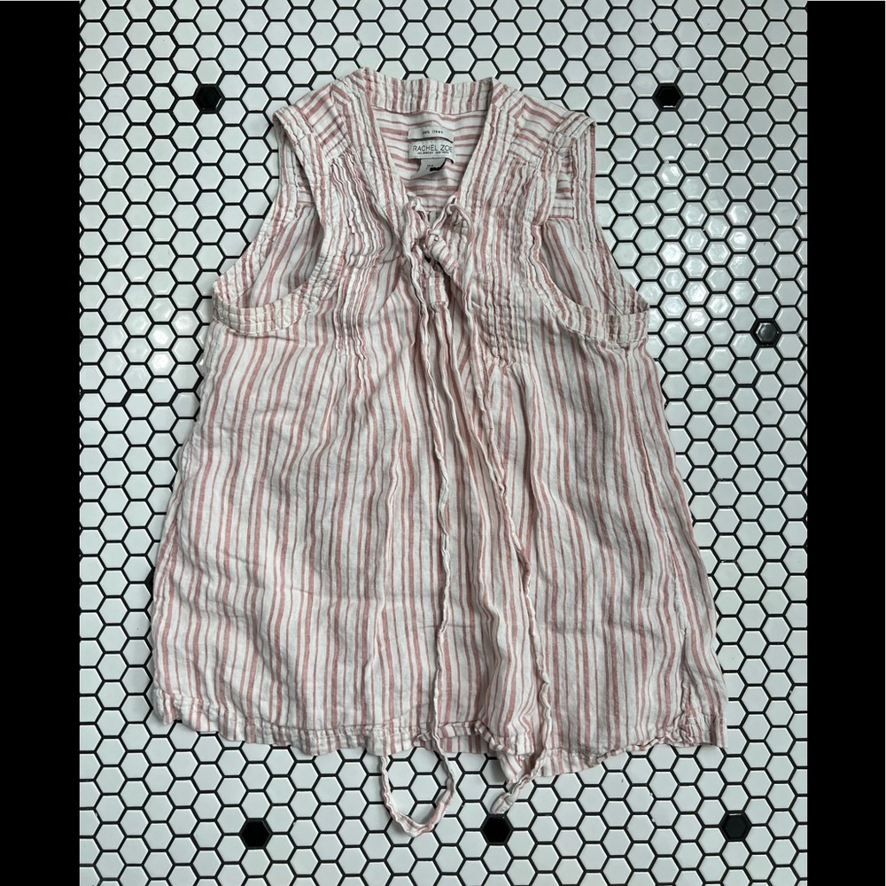 Rachel Zoe linen sleeveless top size medium